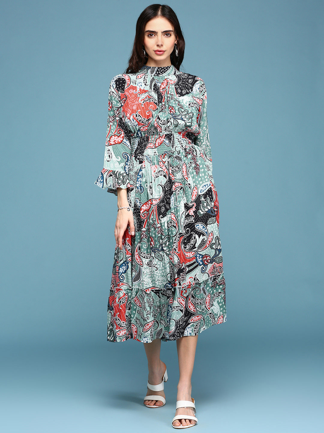 Women Printed Empire Multi Dress