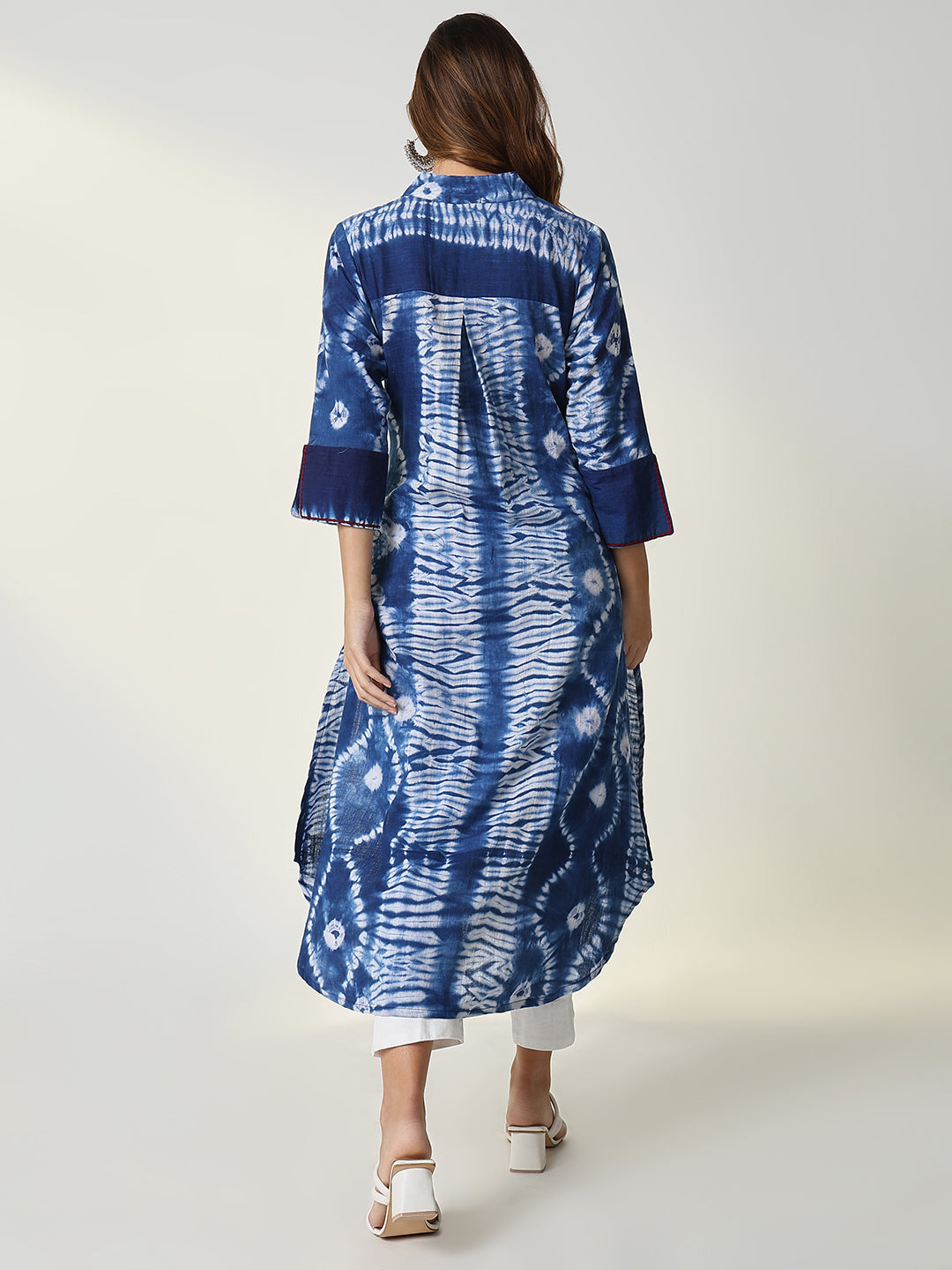 Women Blue Graphic A-Line Kurta