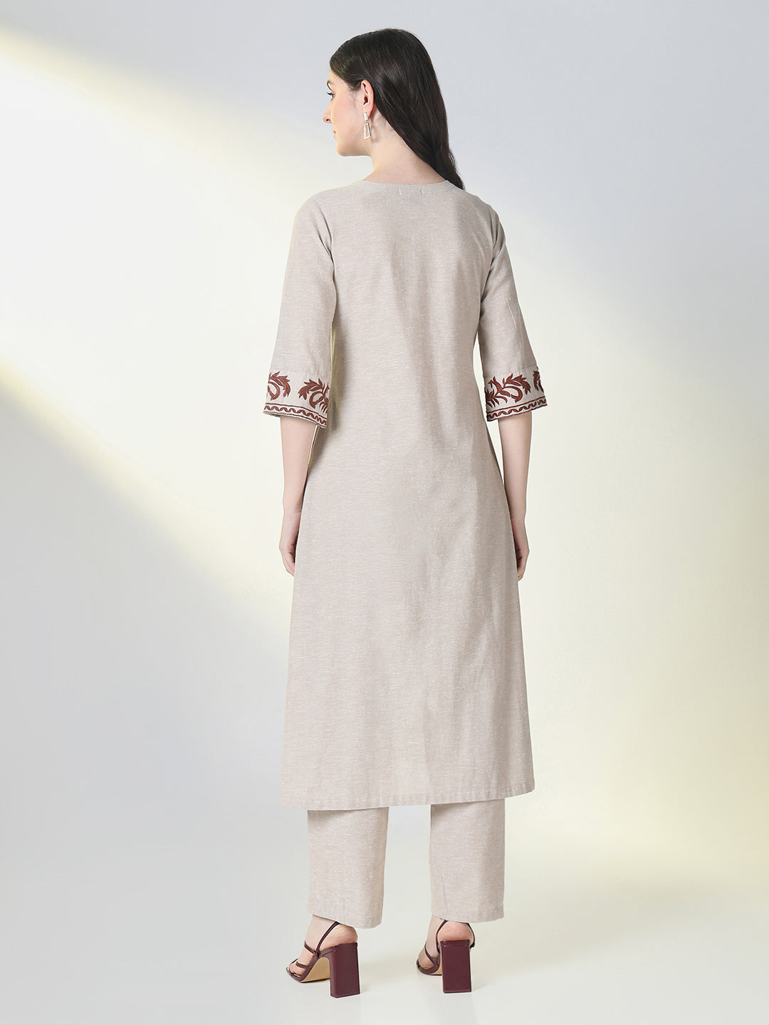 Women Grey Graphic A Line Kurta Set