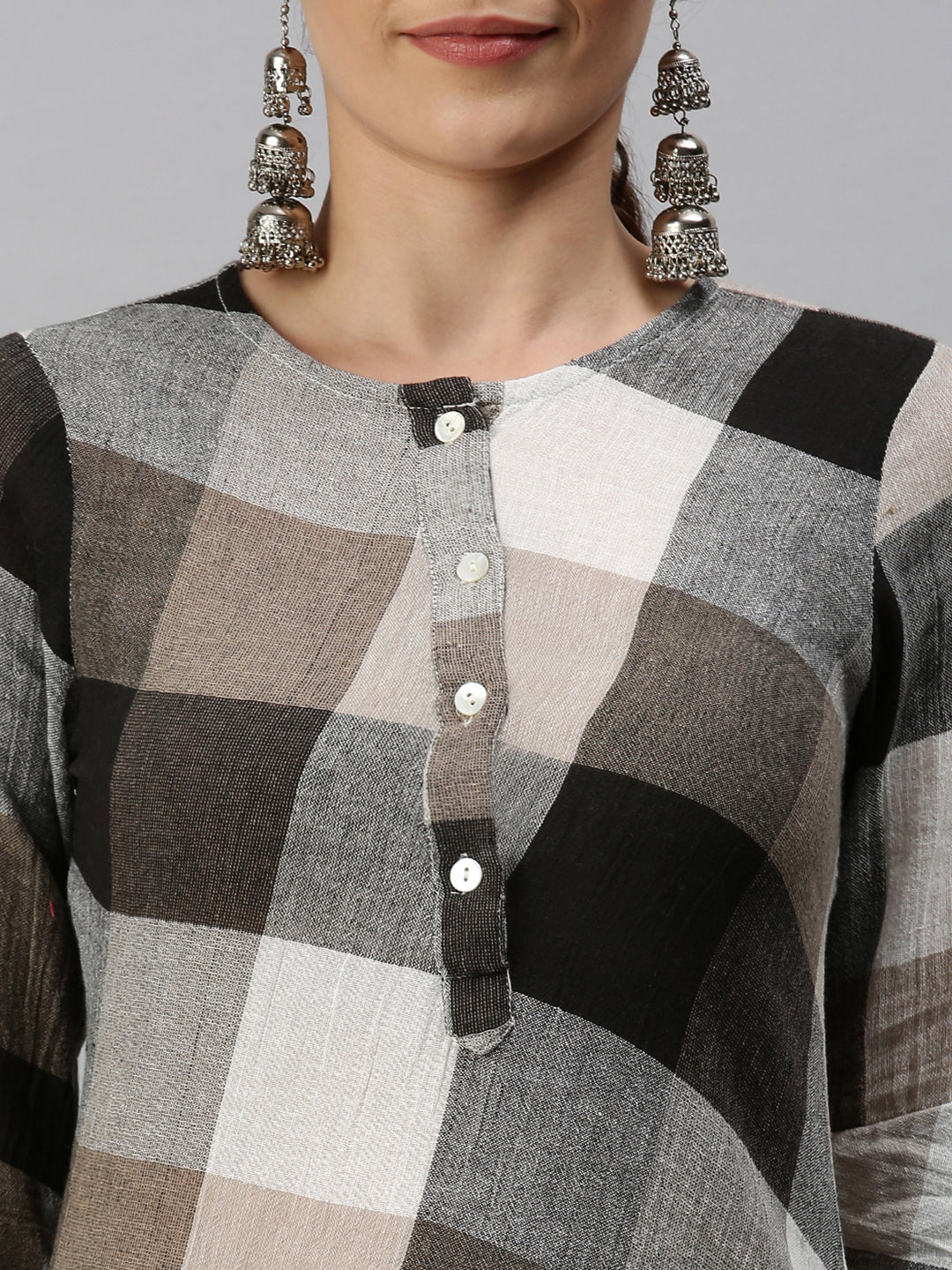 Women Mandarin Collar Printed Multi A-Line Kurta