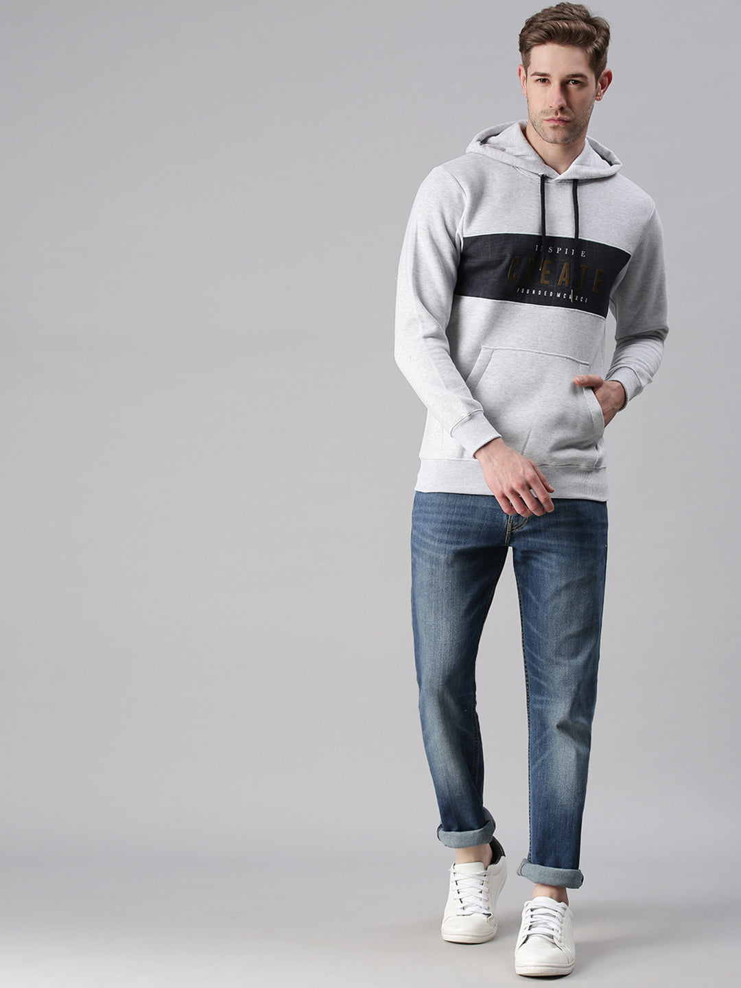 Men Printed Grey Sweatshirt