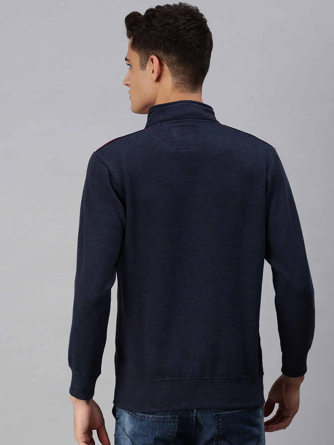 Men Solid Blue Sweatshirt