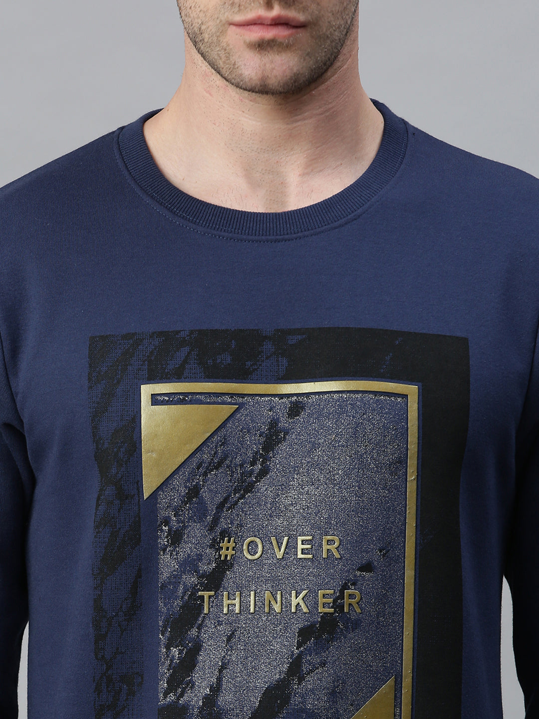 Men Graphic Navy Blue Sweatshirt