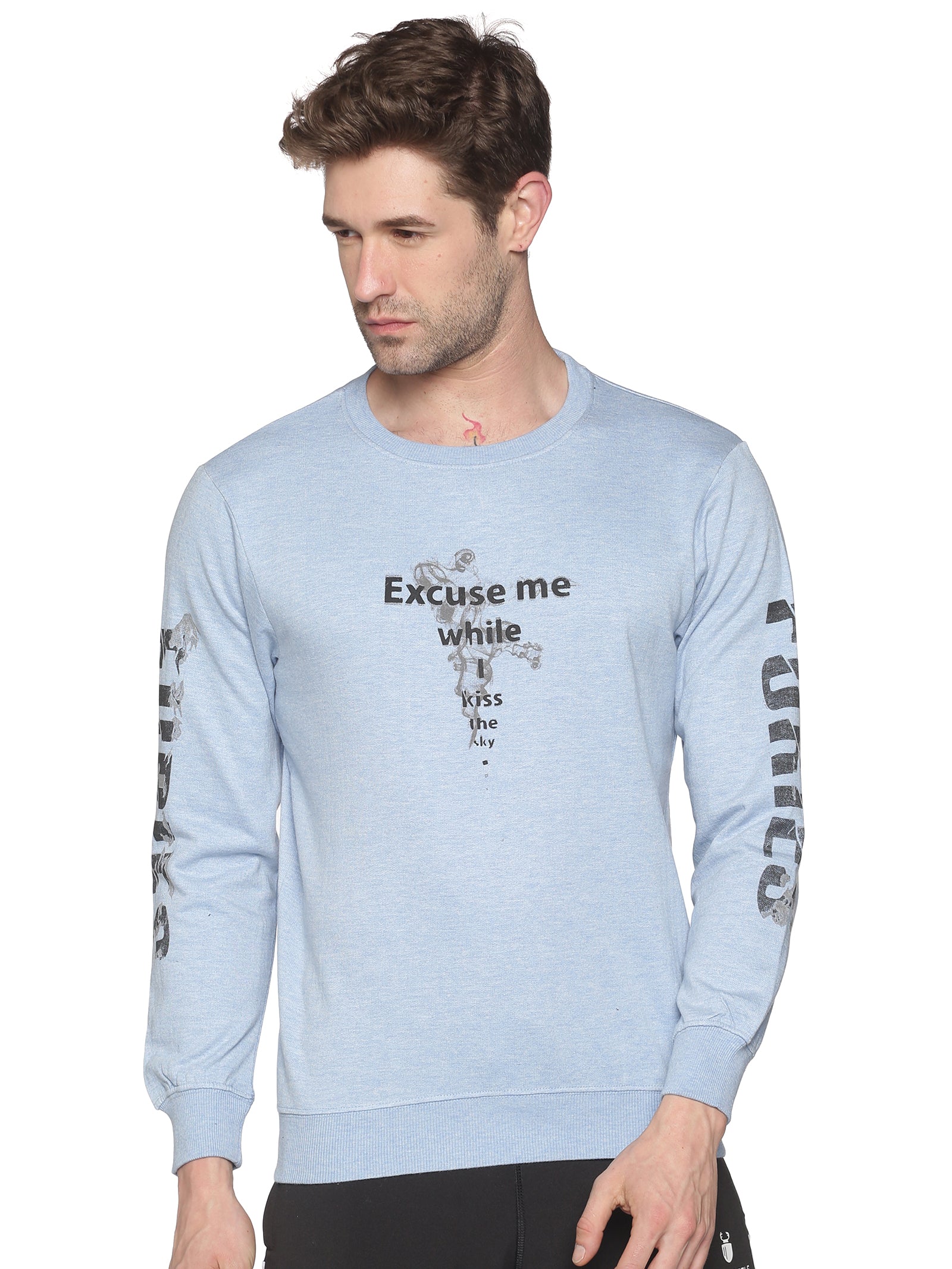 Men Printed Blue Sweatshirt