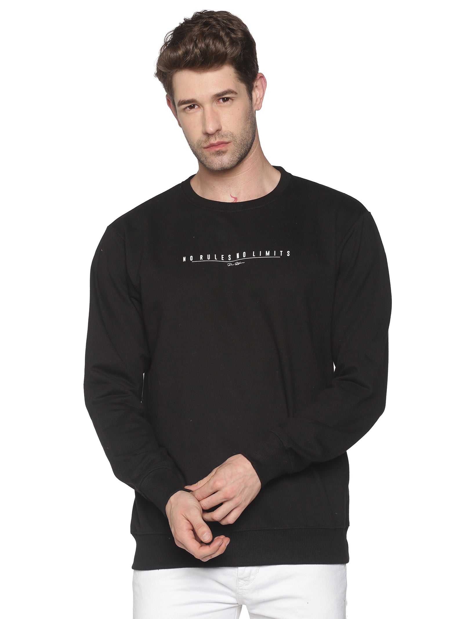 Men Printed Black Sweatshirt