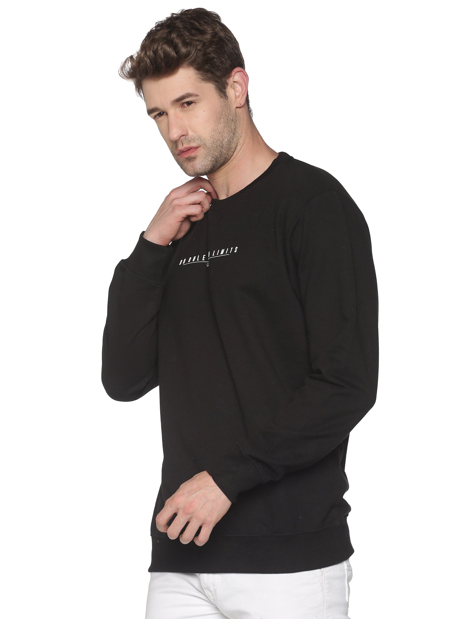 Men Printed Black Sweatshirt