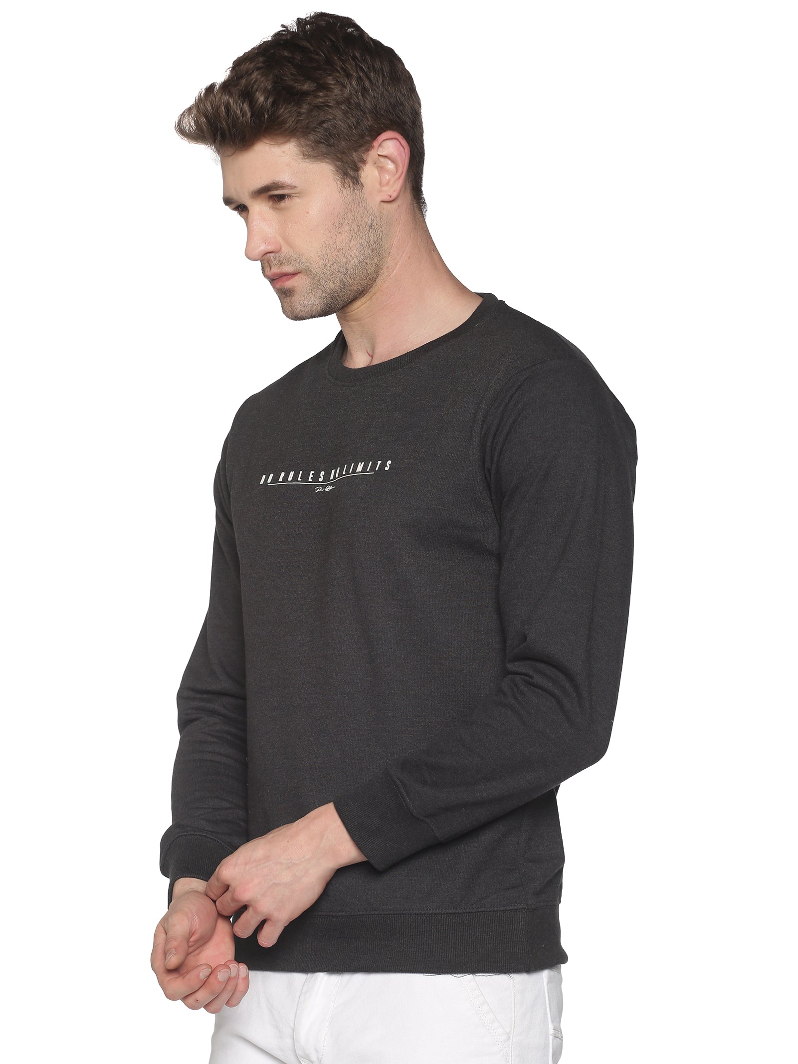 Men Solid Grey Sweatshirt