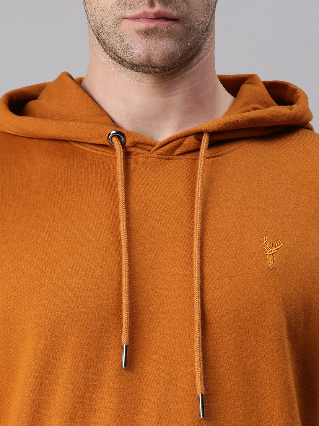 Men Solid Mustard Sweatshirt