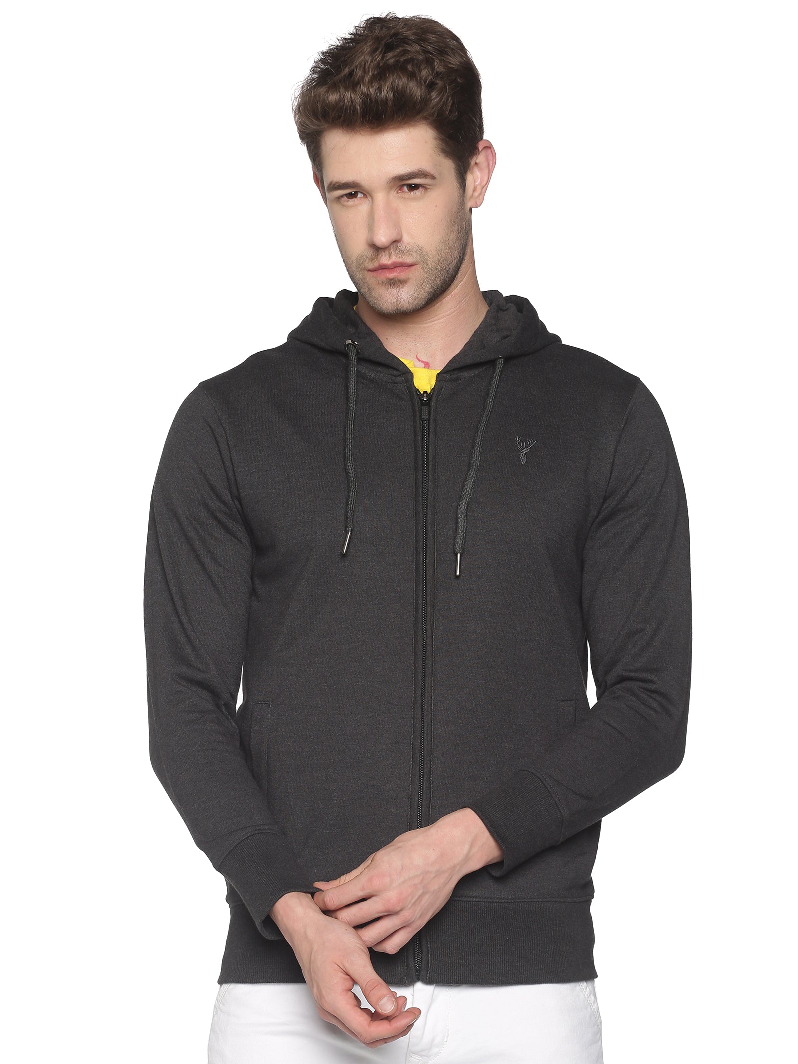 Men Solid Grey Sweatshirt