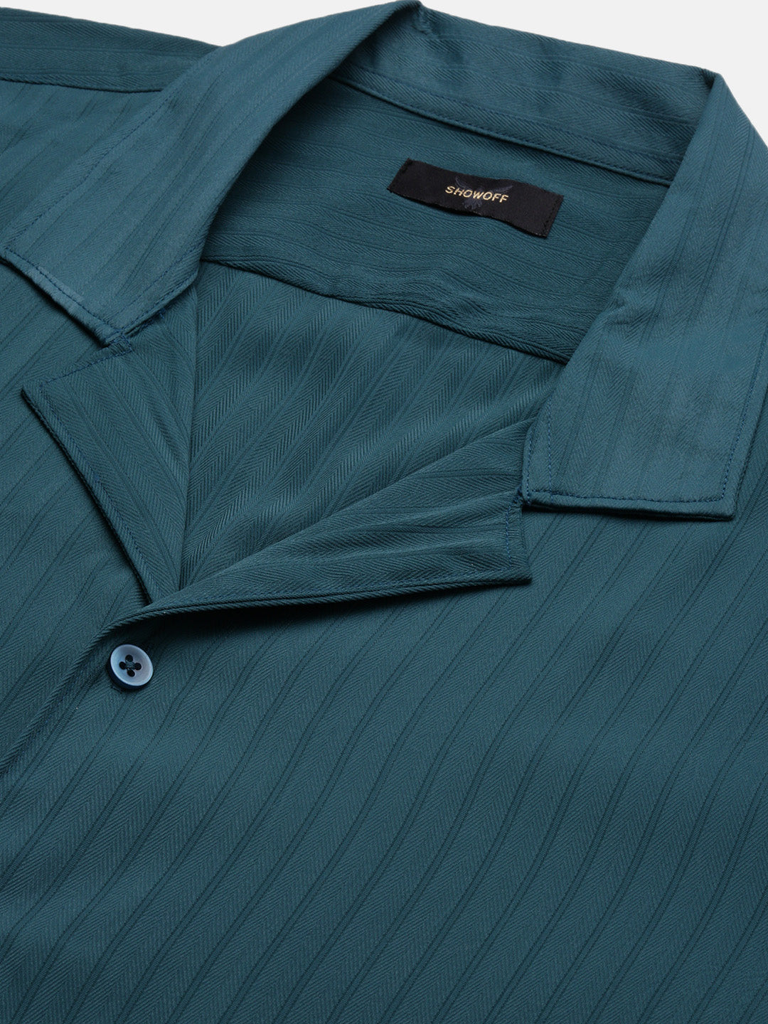 Men Teal Solid Co Ords Set