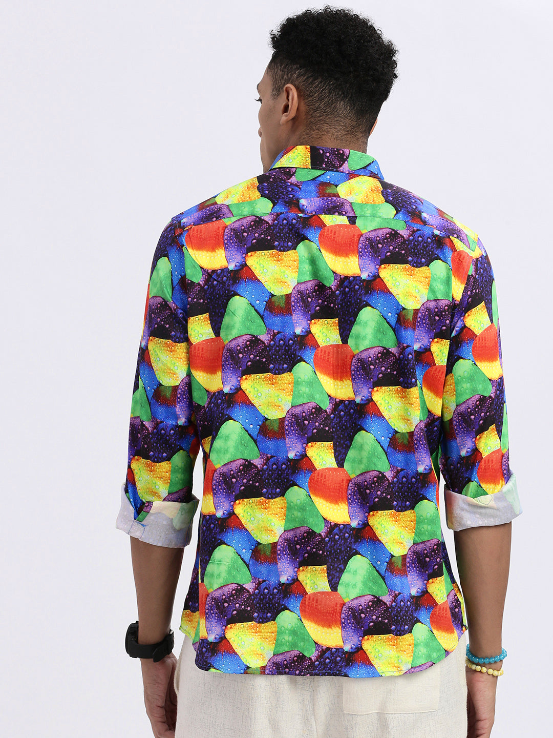 Men Multi Abstract Slim Fit Shirt