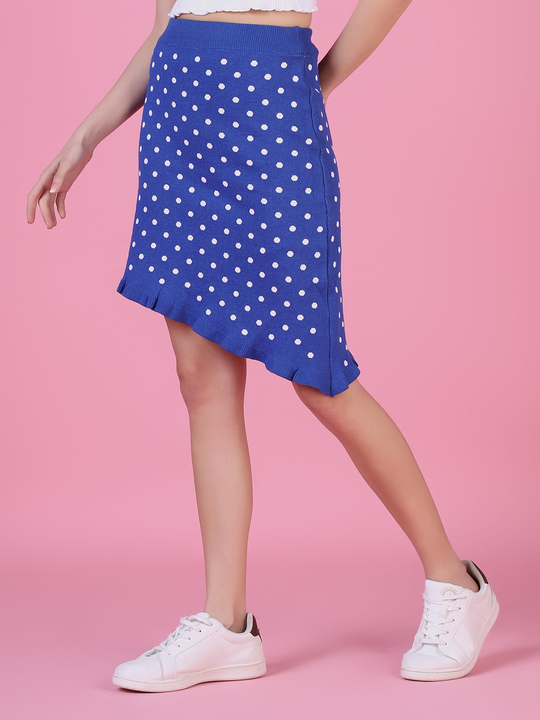 Women Blue Geometric A-Line Skirt