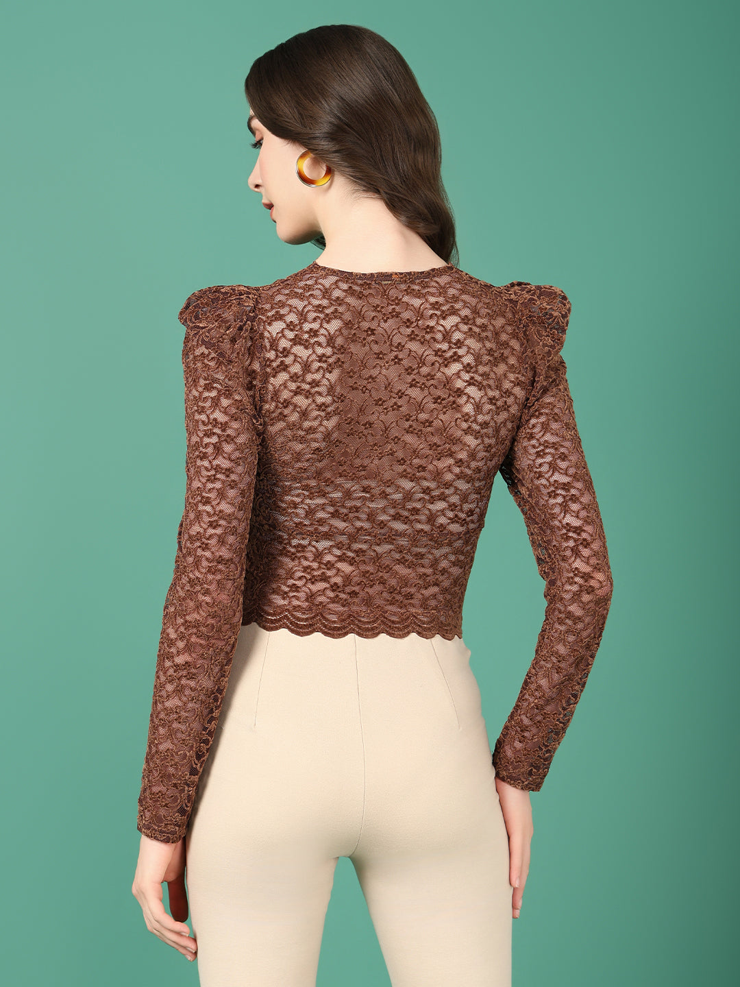 Women Brown Solid Top