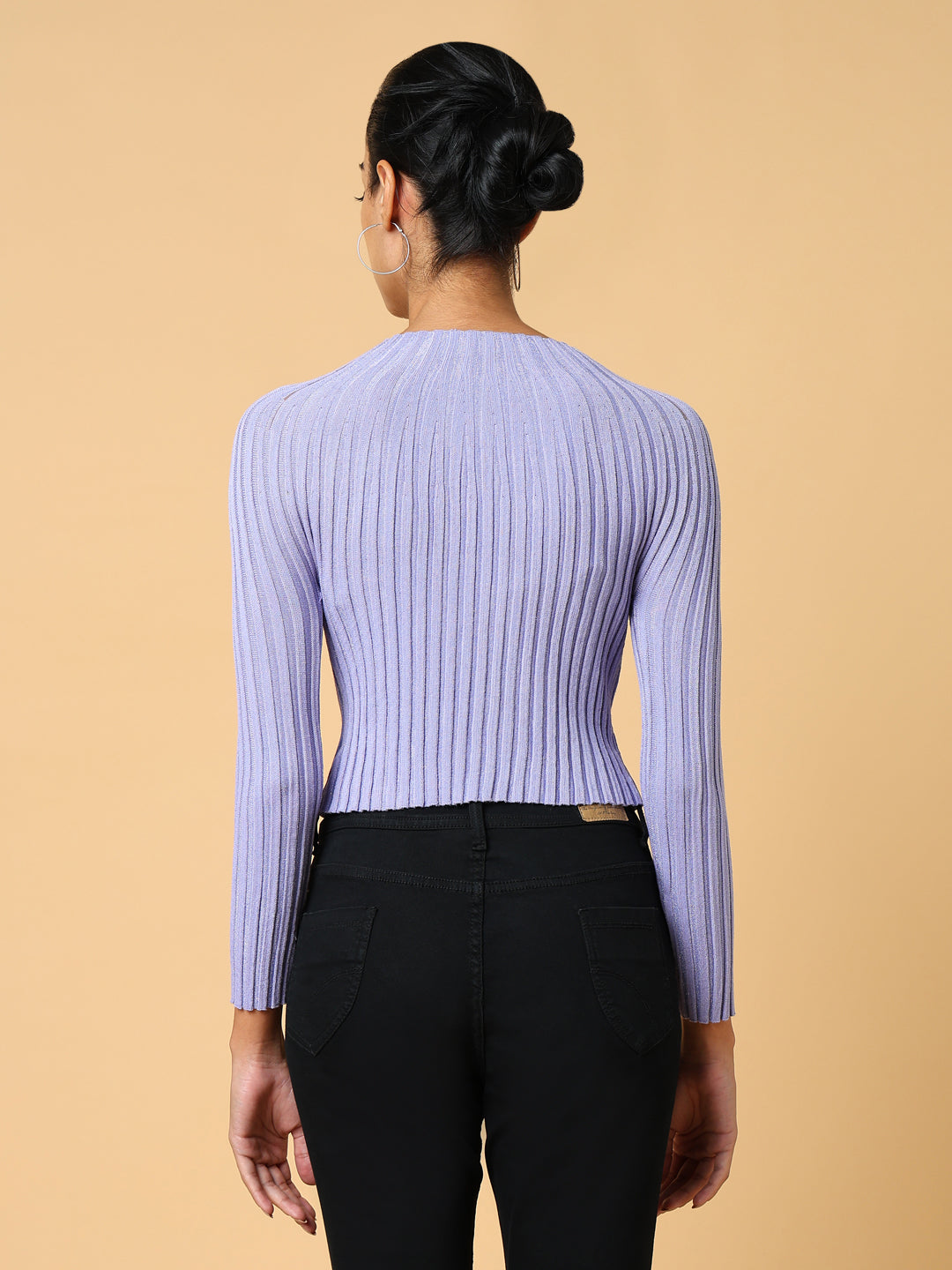 Women Lavender Solid Top