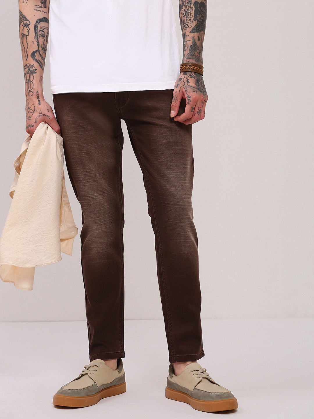 Men Brown Slim Fit Jeans