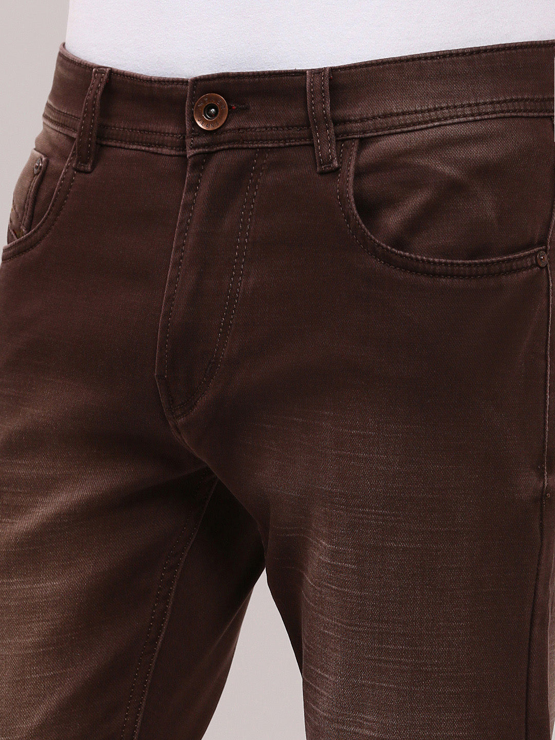 Men Brown Slim Fit Jeans