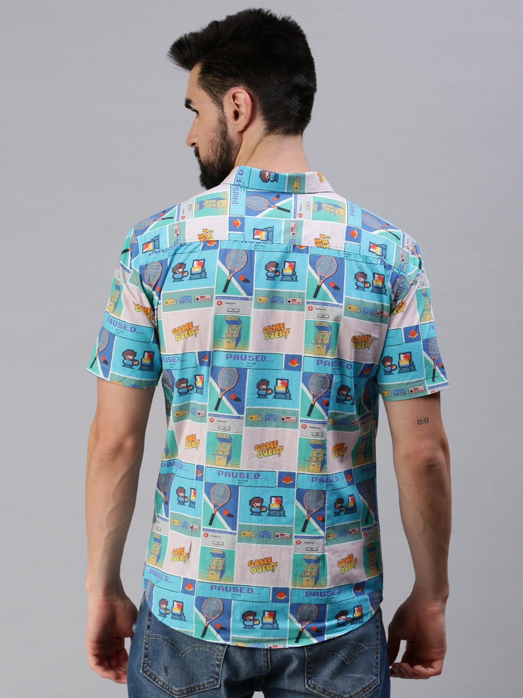 Men Spread Collar Printed Multi Shirt