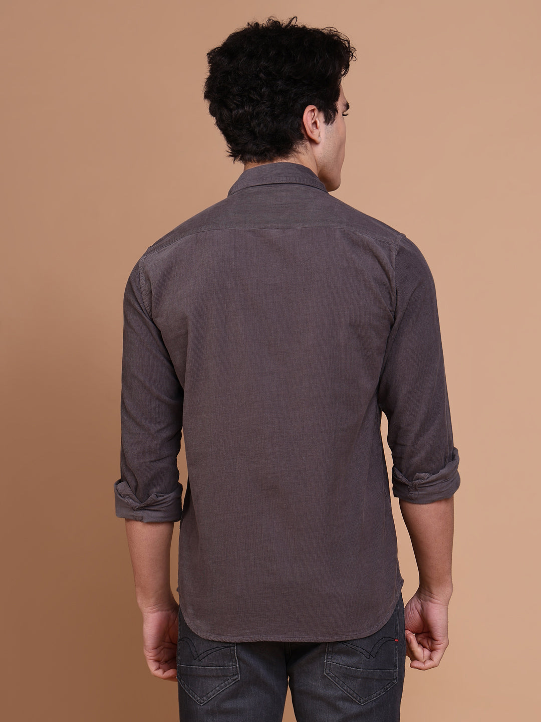 Men Grey Solid Shirt