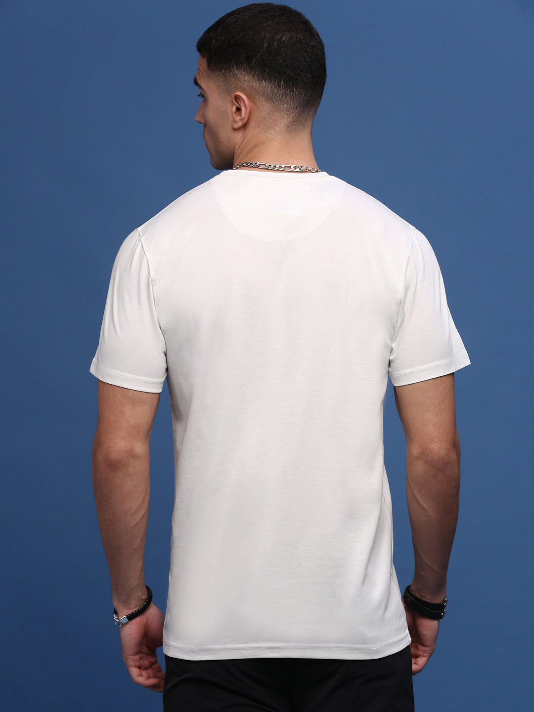 Men White Slim Fit T Shirt