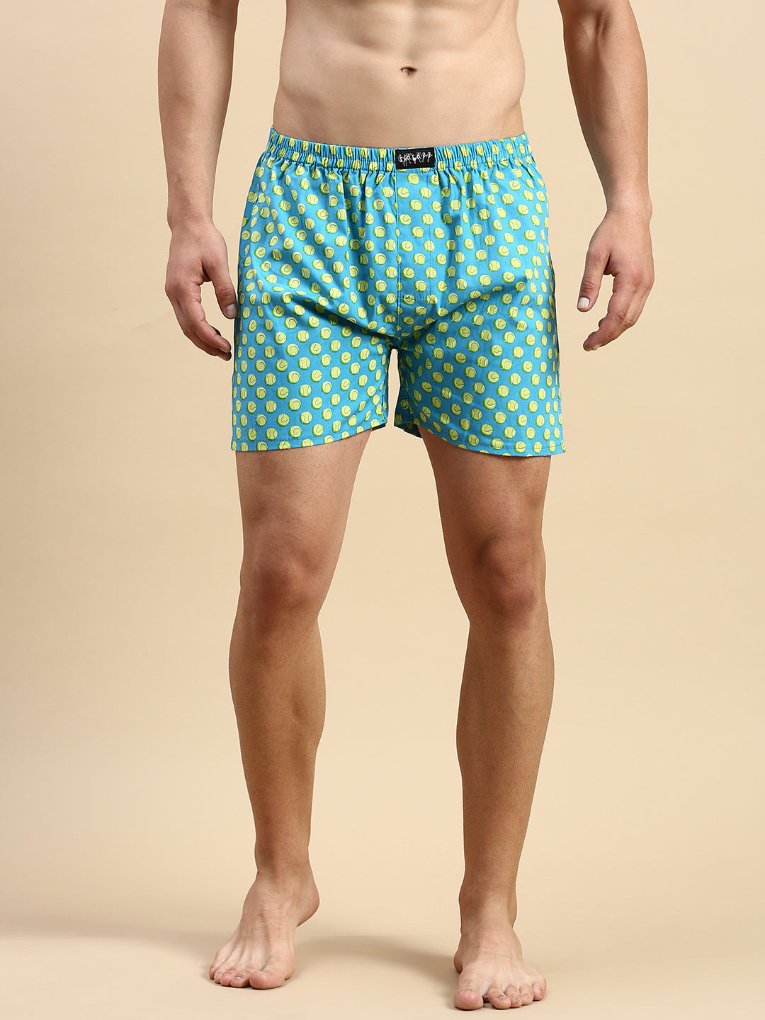 Men Printed Turquoise Blue Boxers