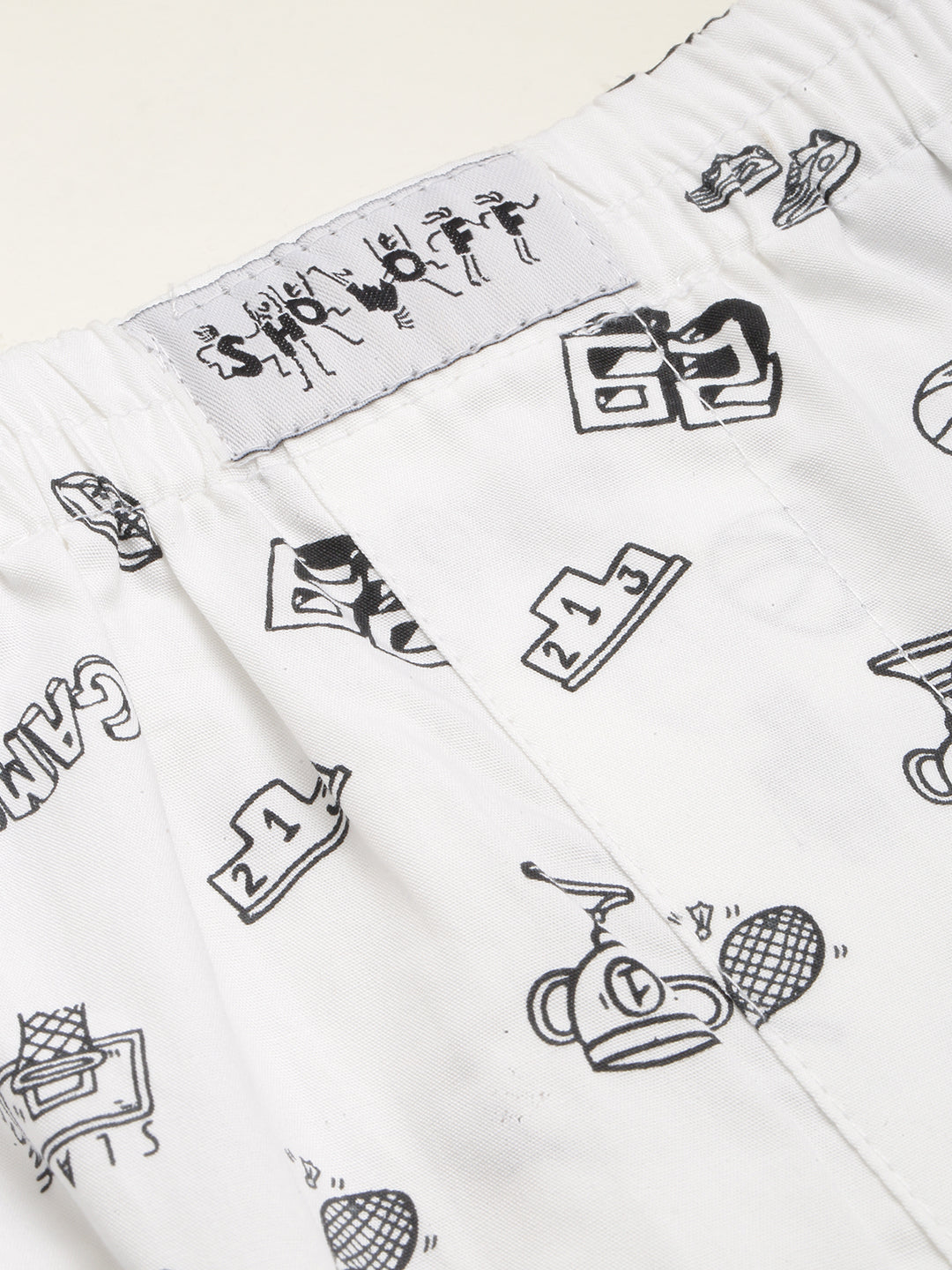 Men Printed White Boxers