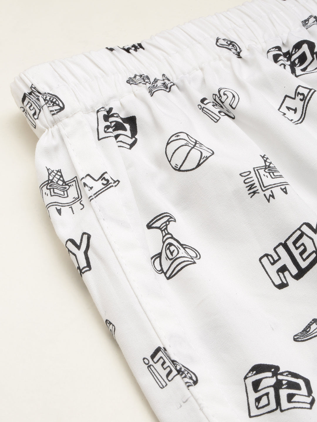 Men Printed White Boxers