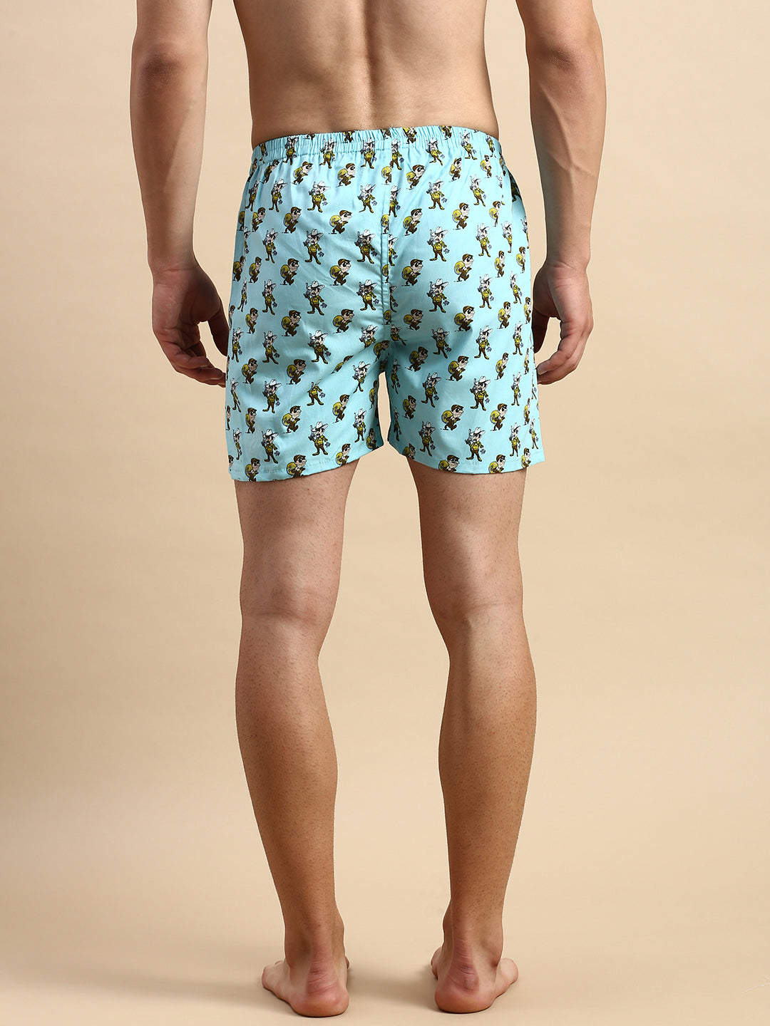 Men Printed Turquoise Blue Boxers