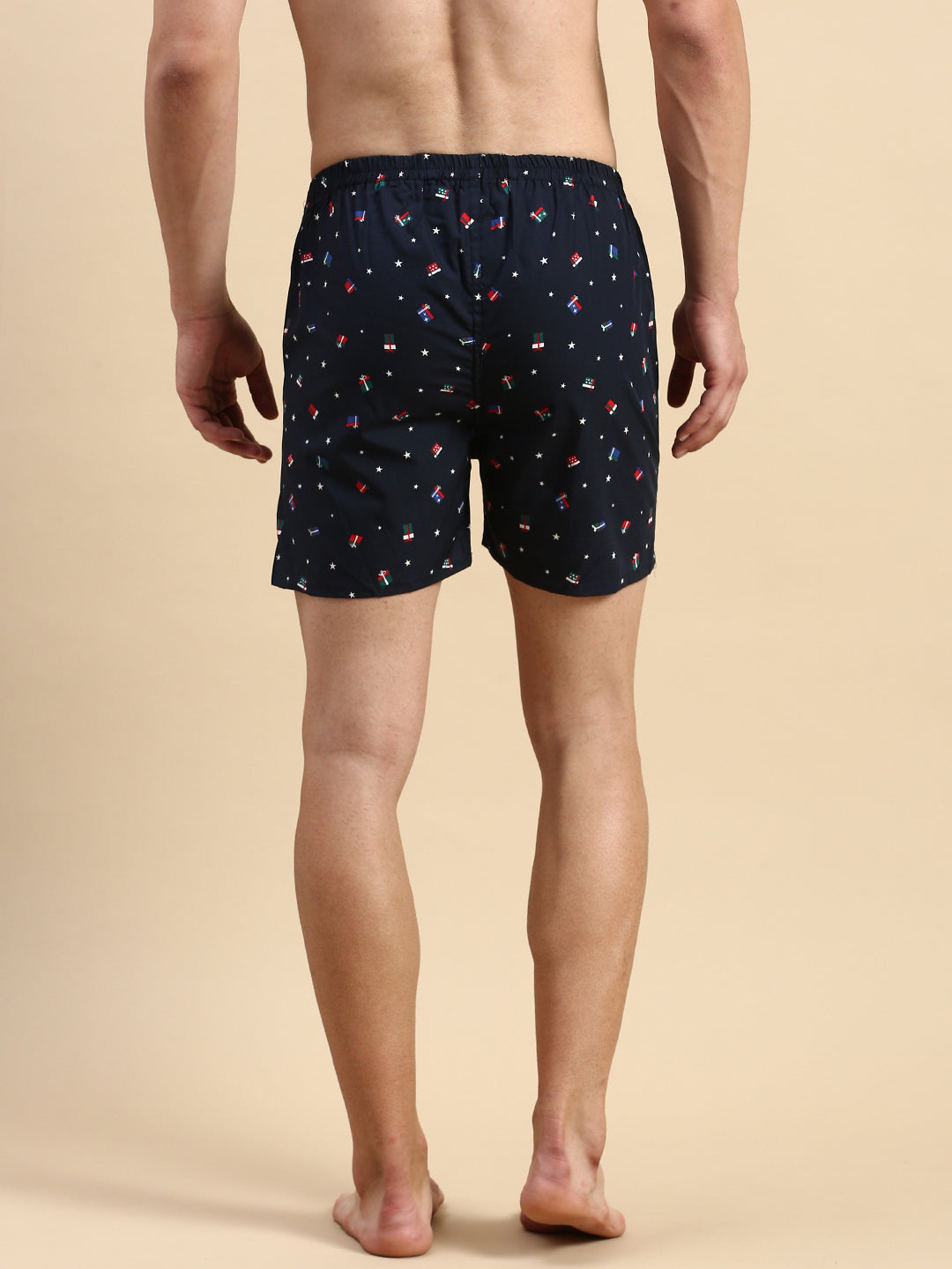 Men Printed Navy Blue Boxers