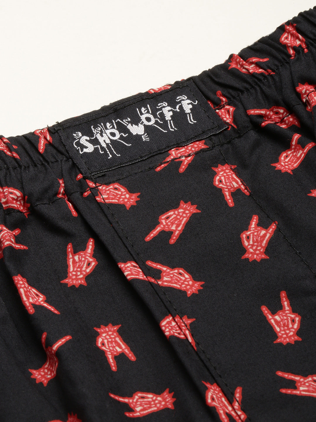 Men Printed Black Boxers