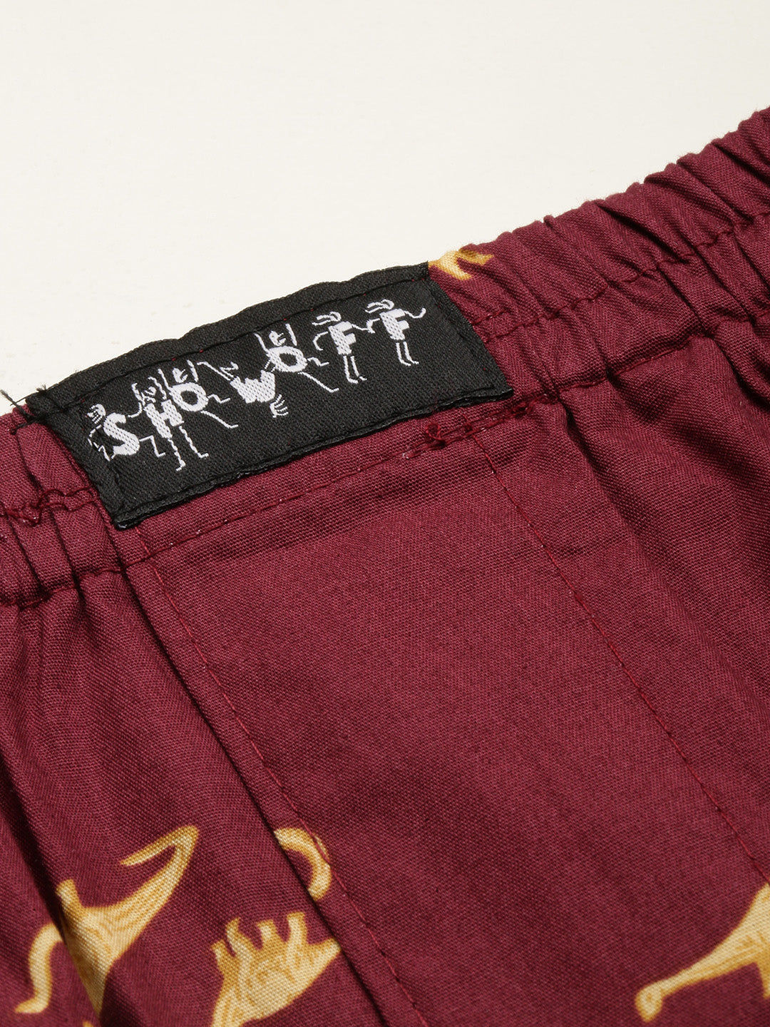 Men Printed Maroon Boxers