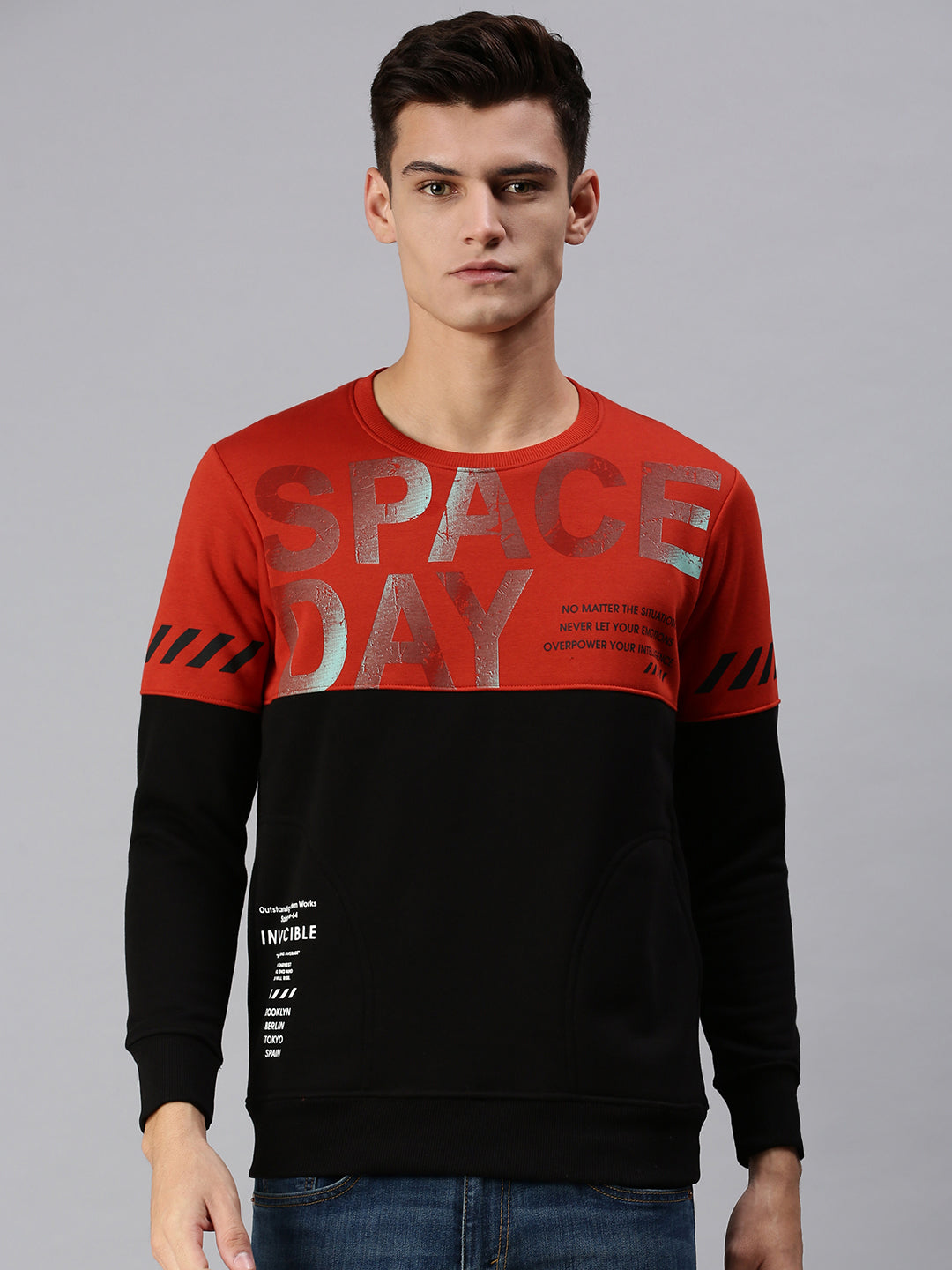 Men Graphic Print Multi Sweatshirt