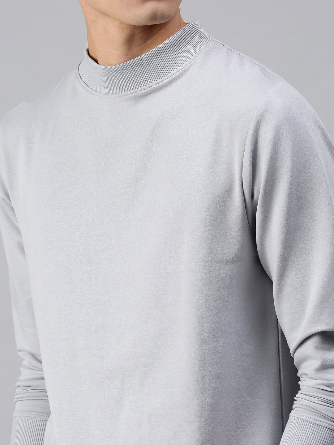 Men Solid Grey Sweatshirt