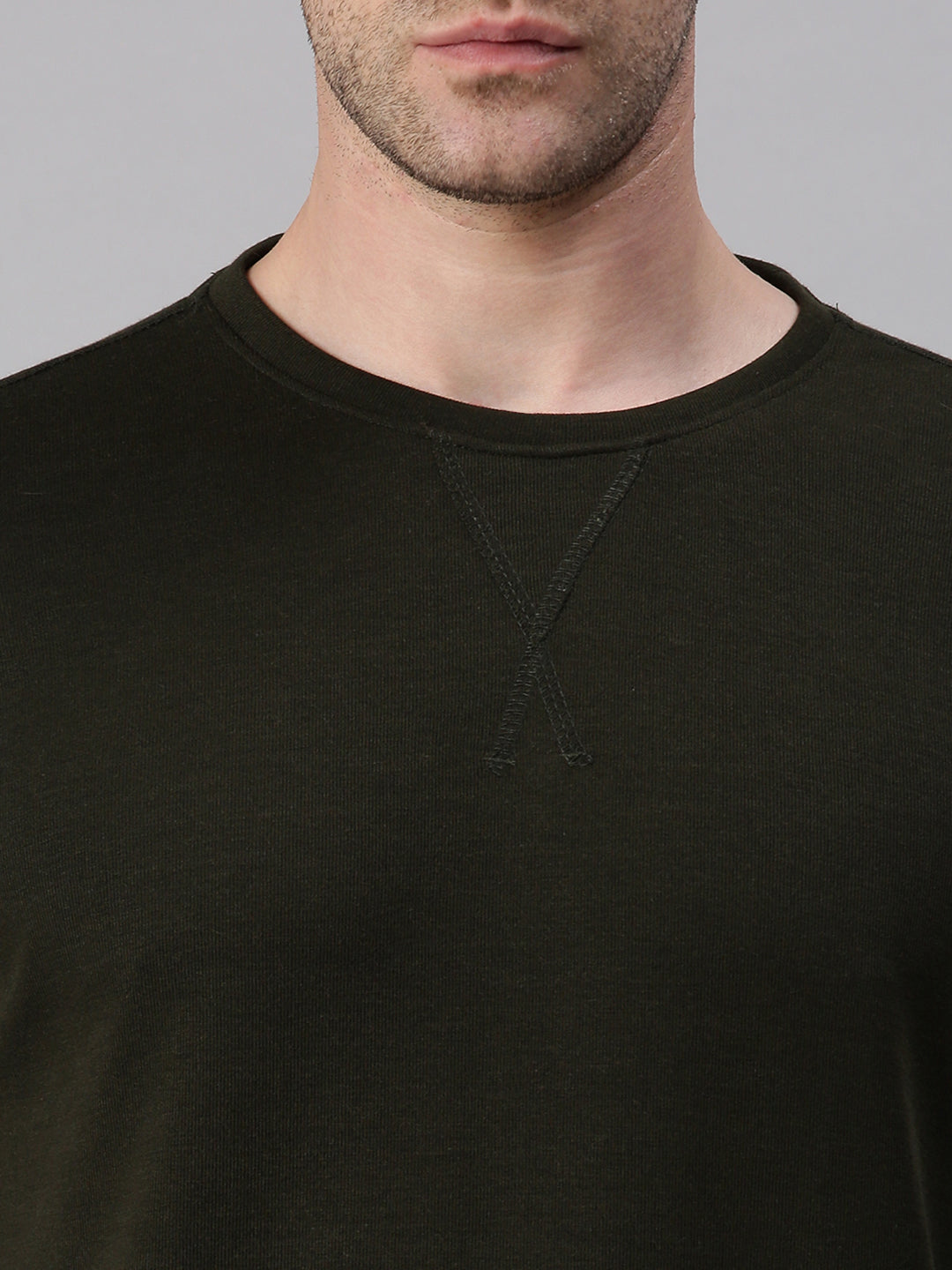 Men Printed Olive Sweatshirt