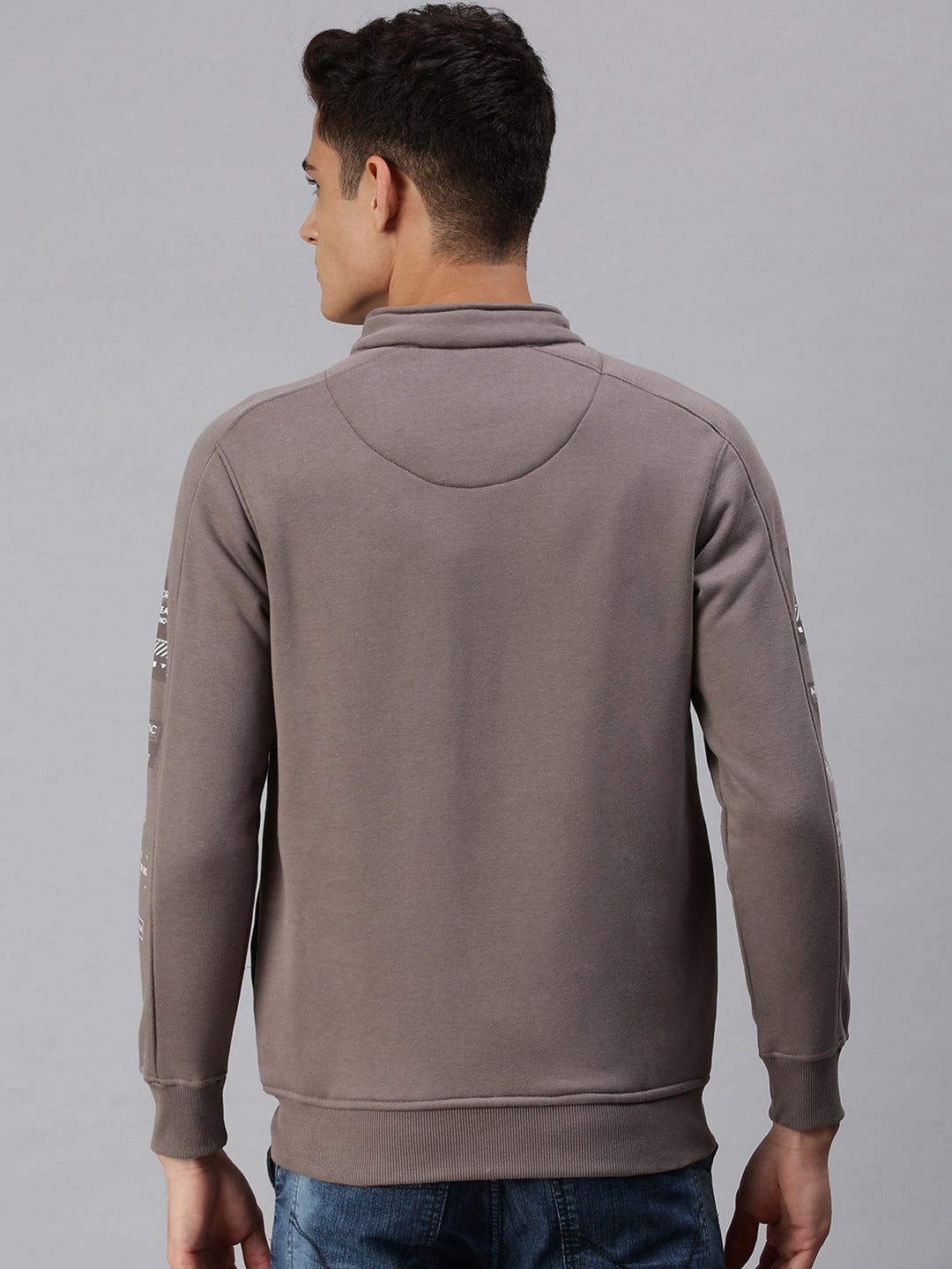 Men Graphic Print Grey Sweatshirt