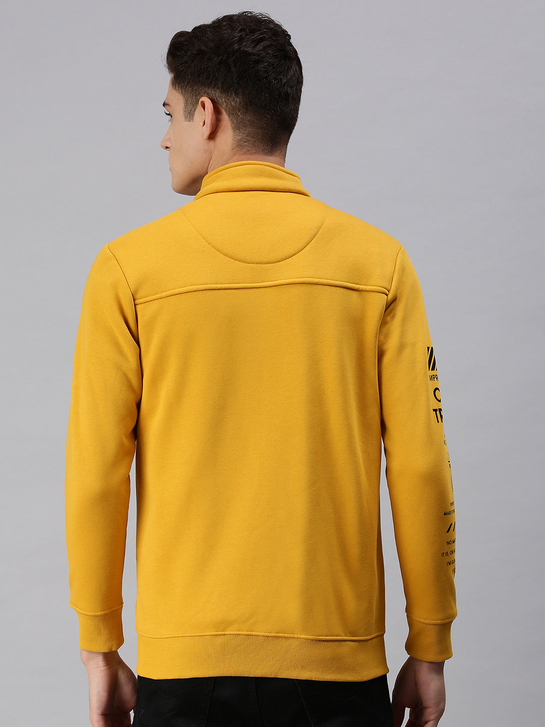 Men Graphic Print Yellow Sweatshirt