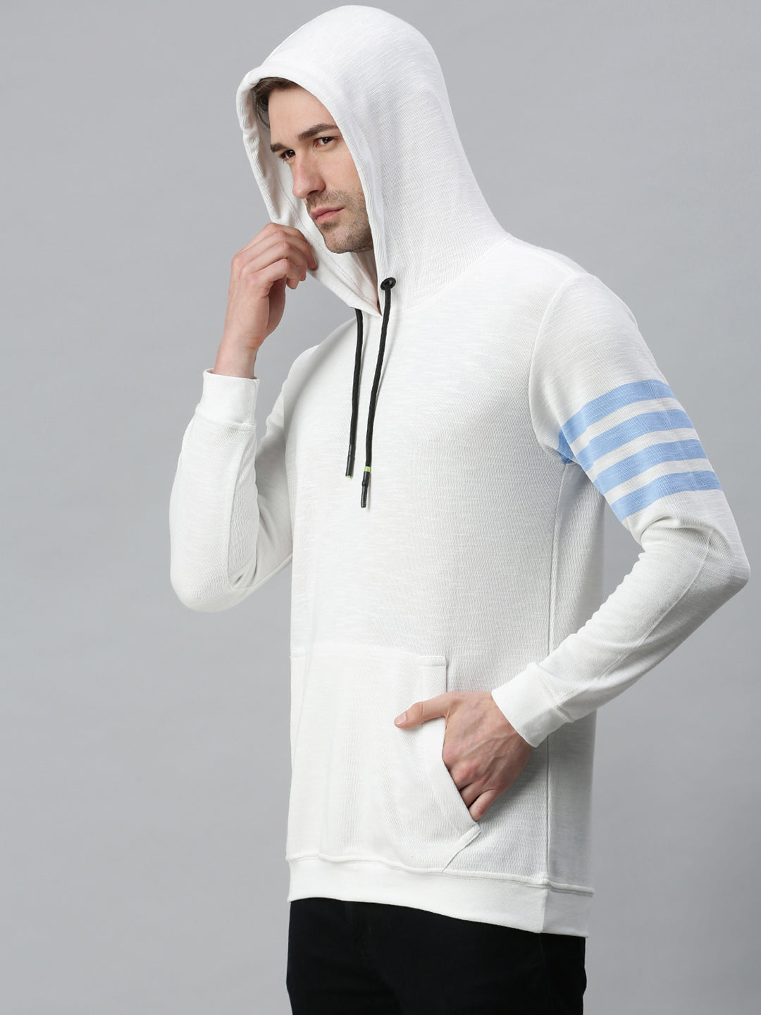 Men Solid White Sweatshirt