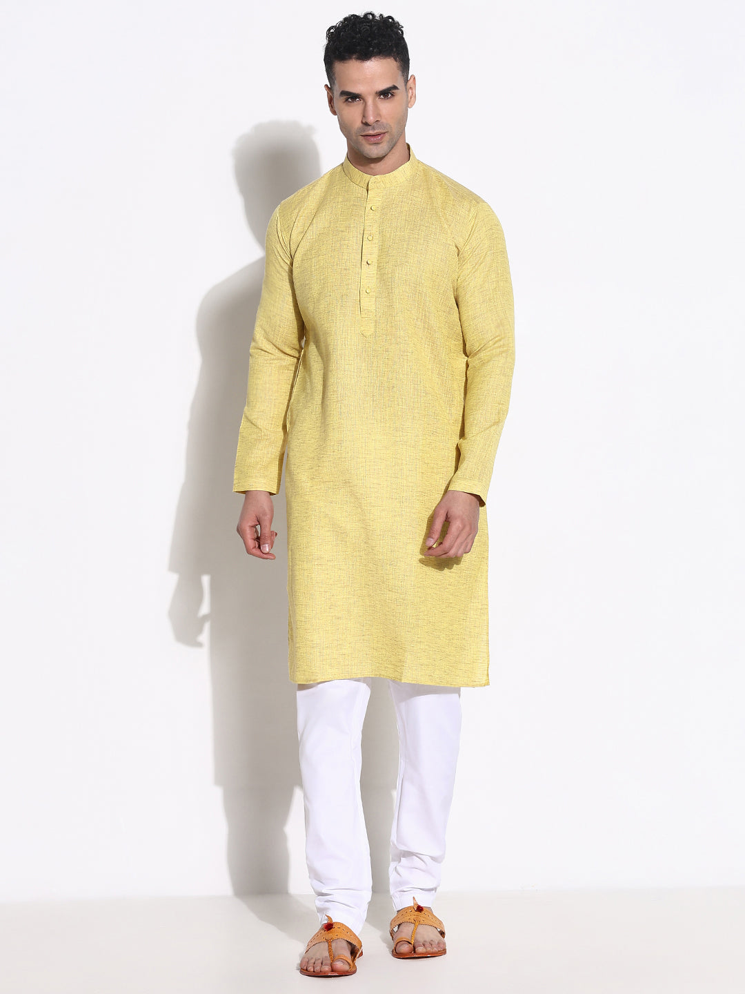 Men Green Solid Kurta Set