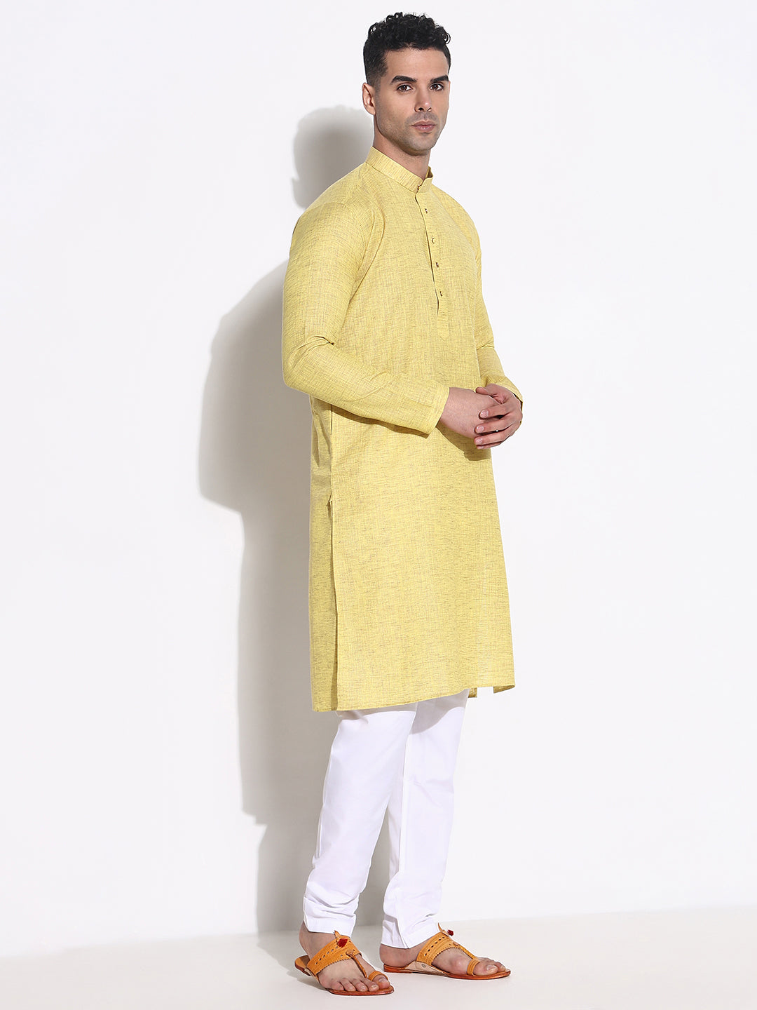 Men Green Solid Kurta Set