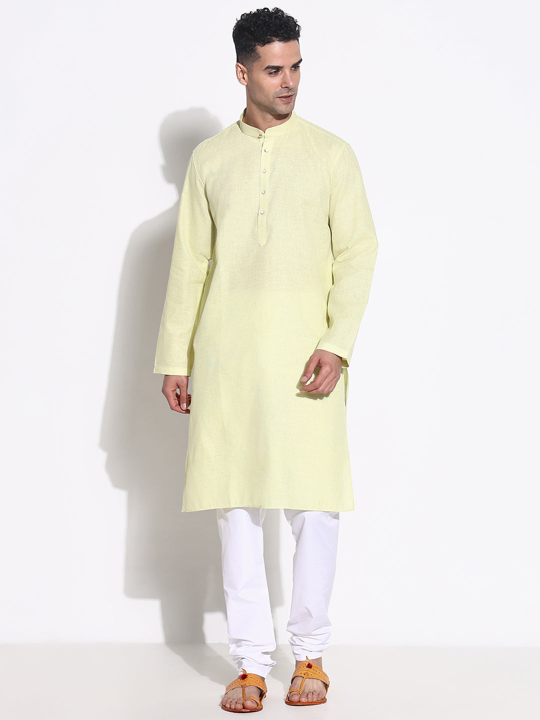 Men Green Solid Kurta Set