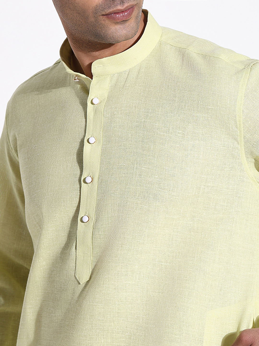 Men Green Solid Kurta Set