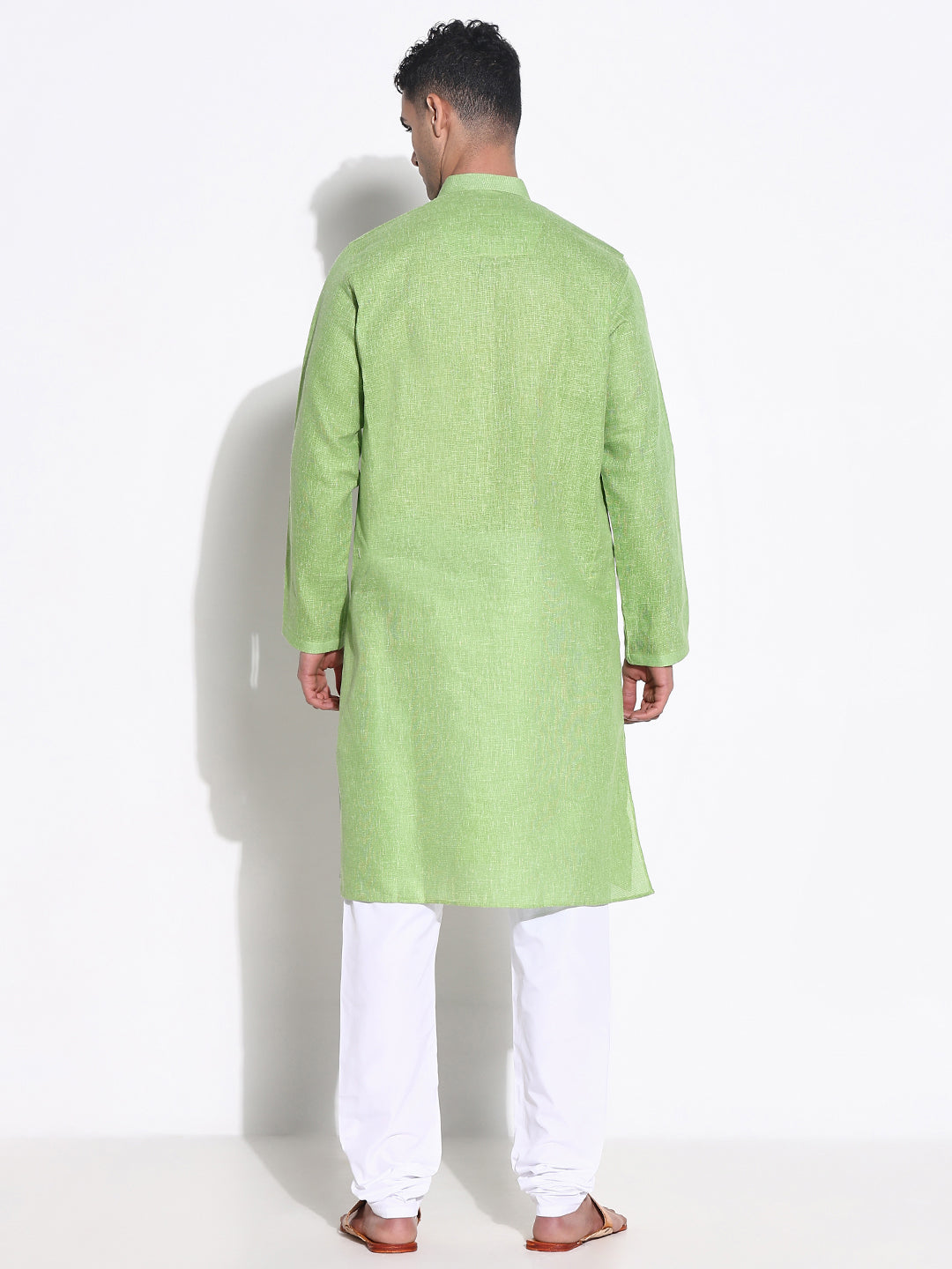 Men Green Solid Kurta Set