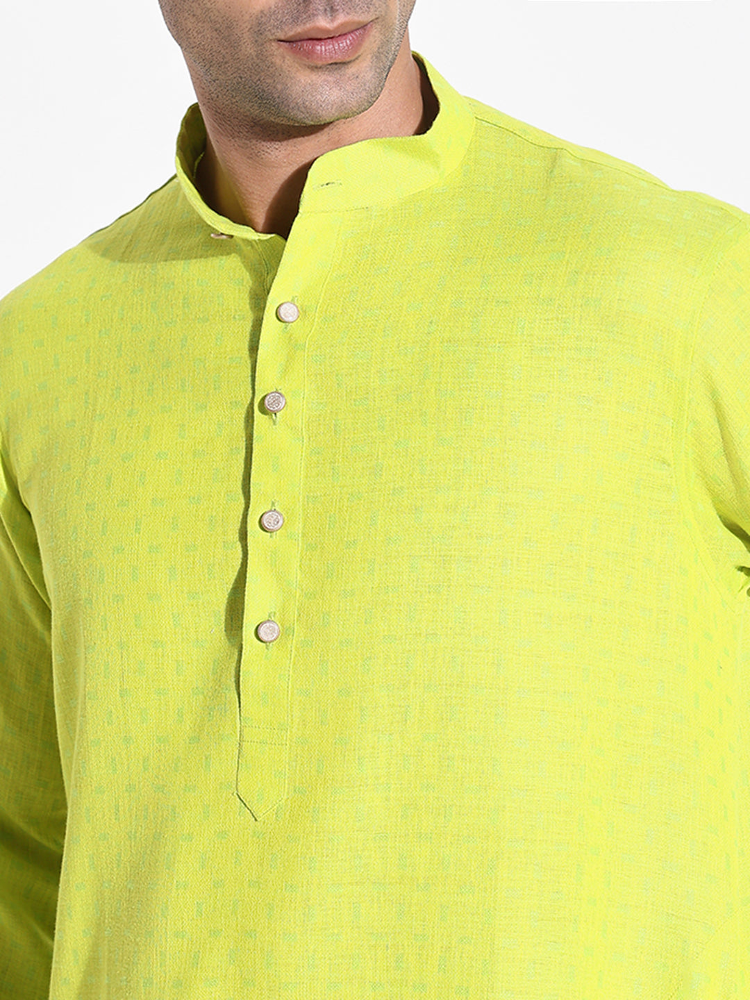 Men Green Solid Kurta Set