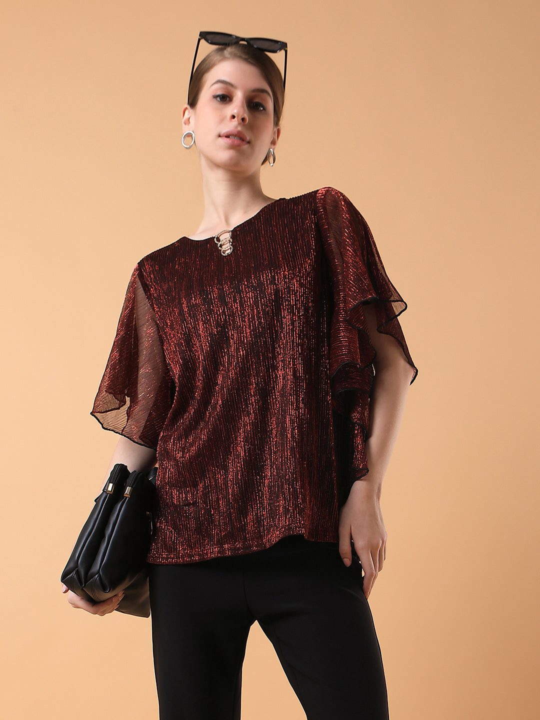 Women Solid Red Top