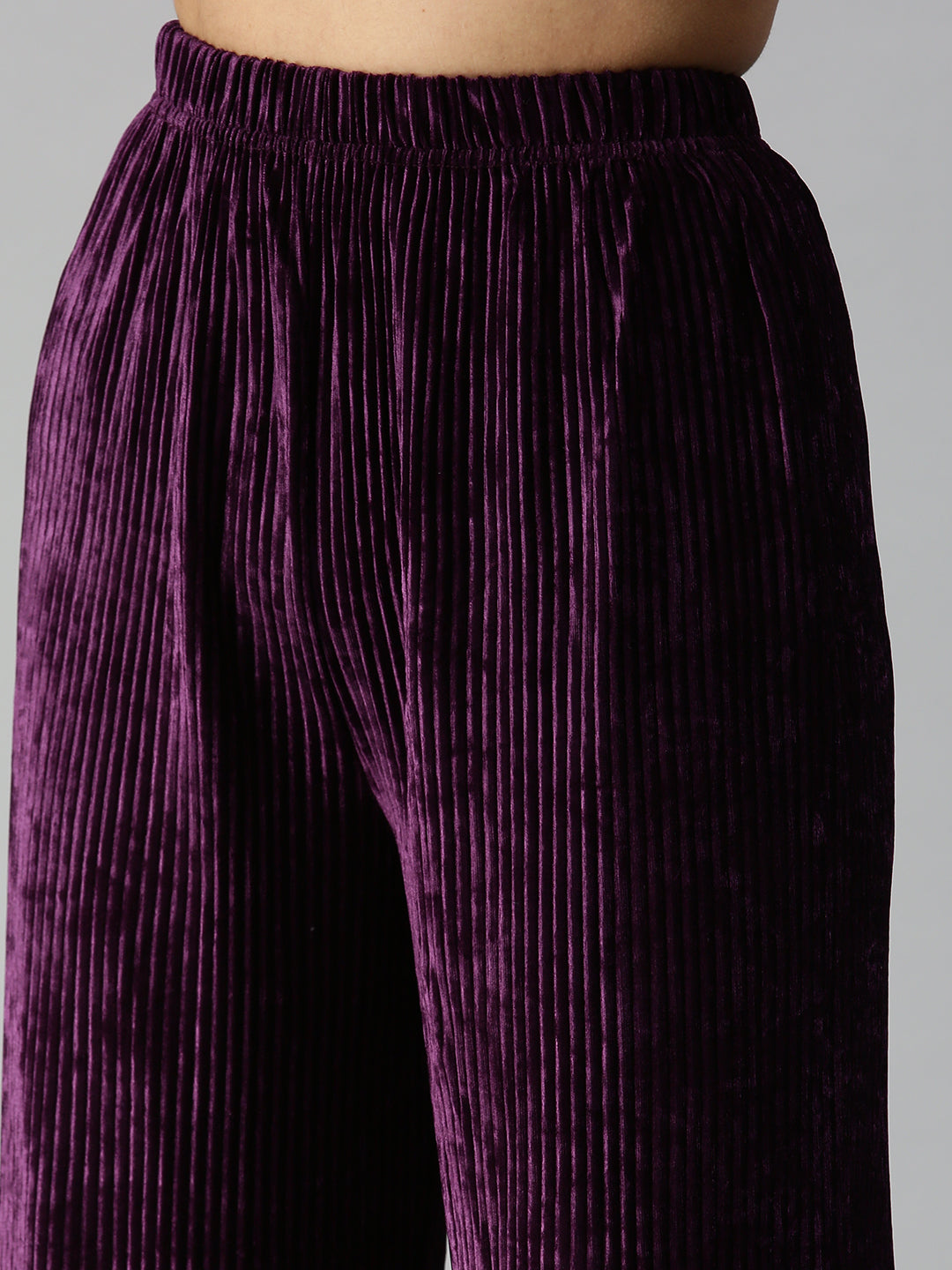 Women Solid Purple Co-Ords Set
