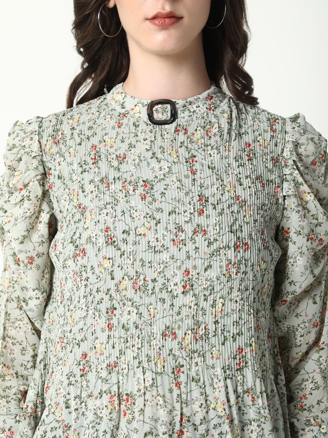 Women Green Floral Top