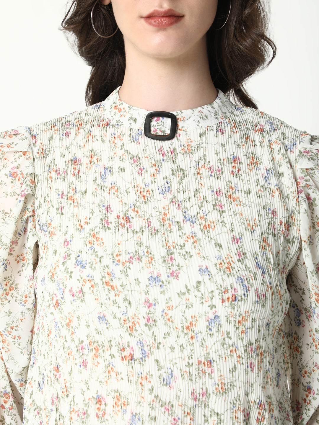 Women Off White Floral Top