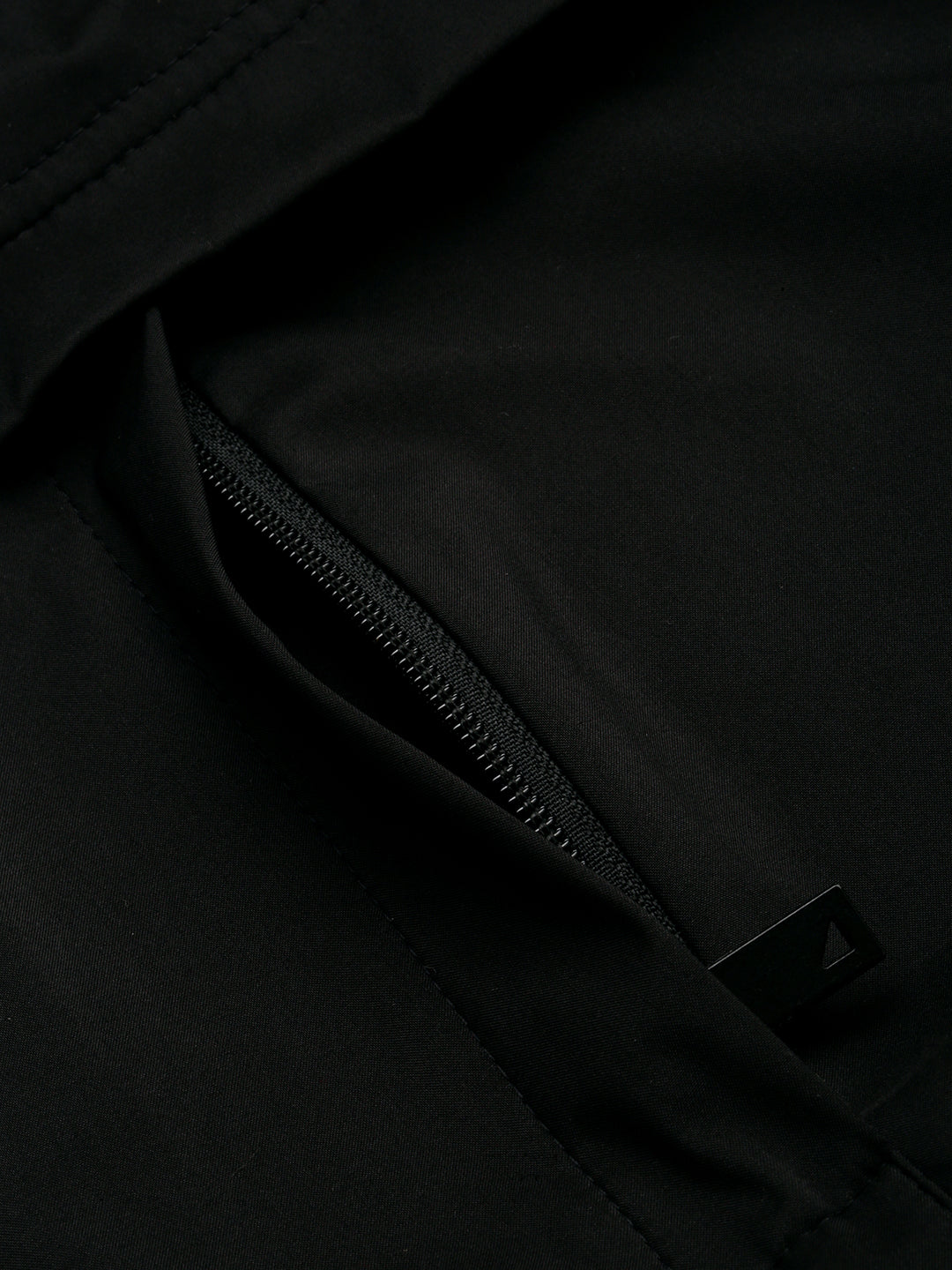 Men Mock Collar Solid Black Open Front Jacket