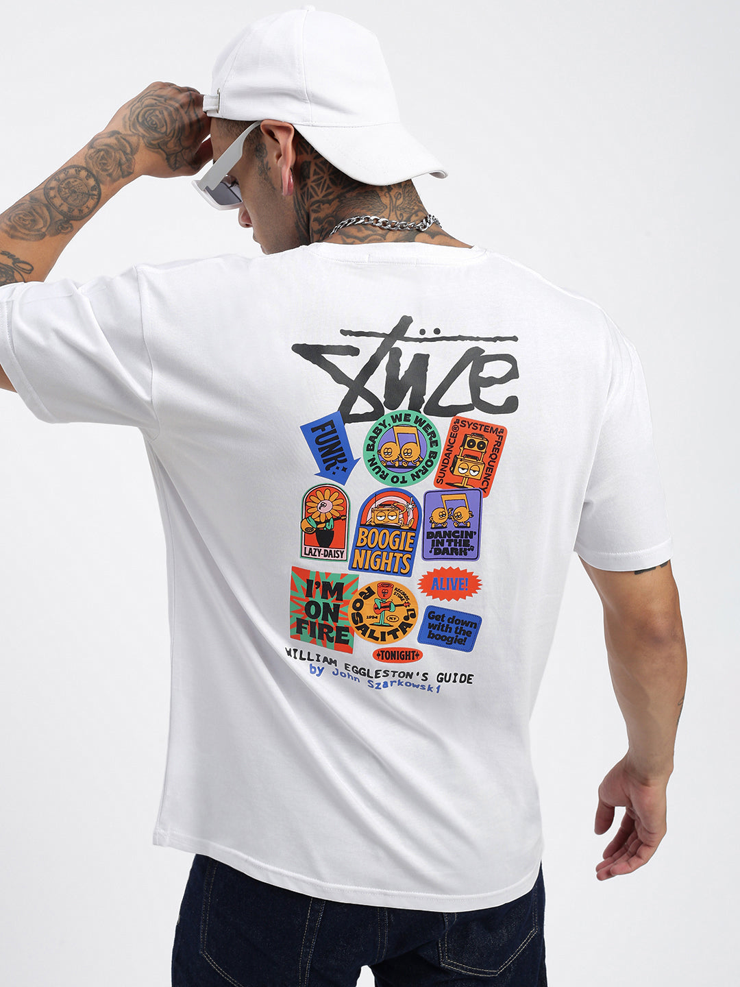 Men Graphic White Relaxed Fit T Shirt