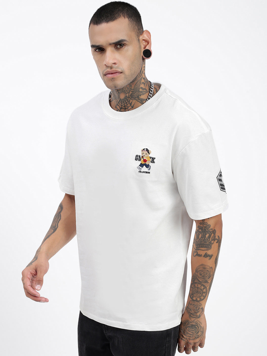 Men Graphic White Relaxed Fit T Shirt