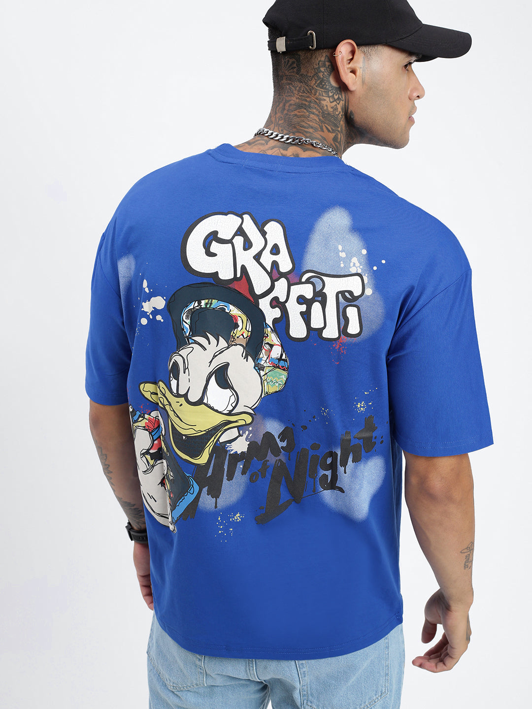 Men Graphic Blue Relaxed Fit T Shirt